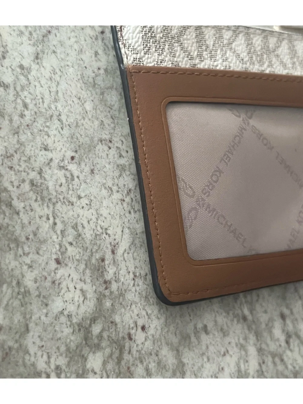 Michael Kors Metallic Silver Signature Wristlet Card Holder